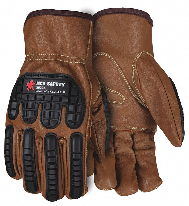 Leather Gloves Brown M PK12