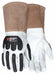 Leather Gloves White L PK12