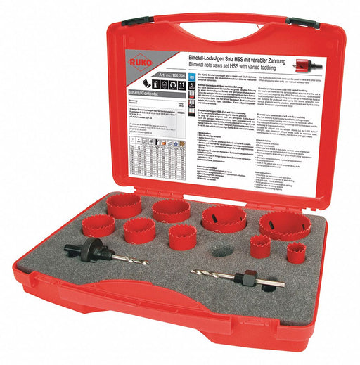 Hole Saw Kit 11pcs Sizes 19 mm-64 mm