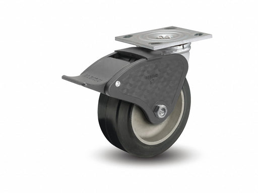 Plate Caster Swivel Rubber 7 1/4 H