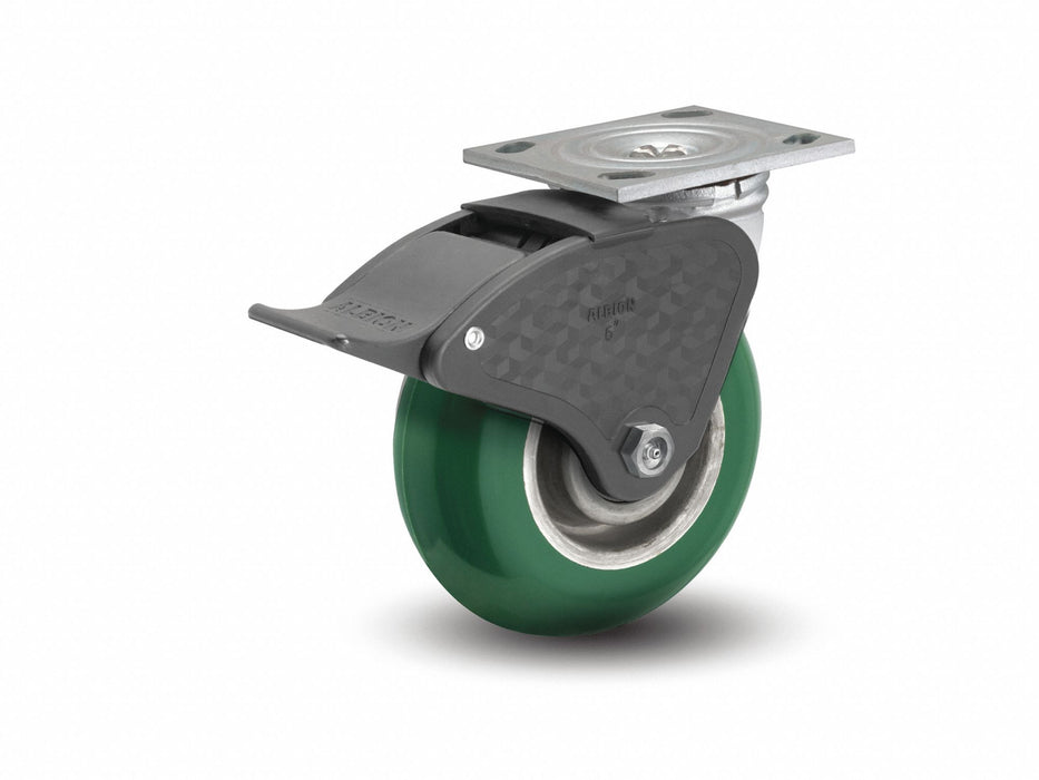 Plate Caster Swivel Polyurethane 6 1/2 H