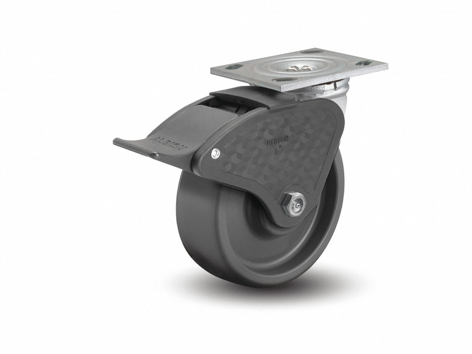 Plate Caster Swivel Polyurethane 9 1/2 H