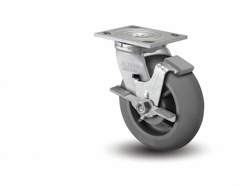 Plate Caster Swivel Rubber 9 1/2 H