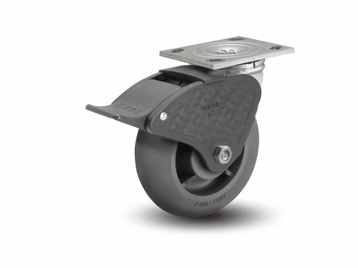 Plate Caster Swivel Rubber 9 1/2 H