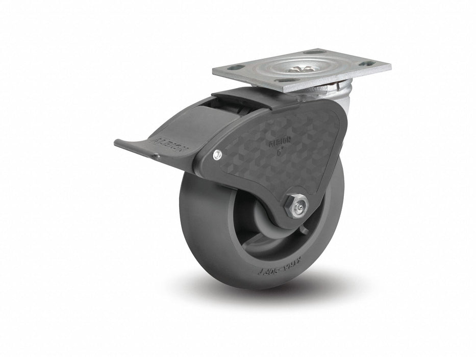 Plate Caster Swivel Rubber 9 1/2 H