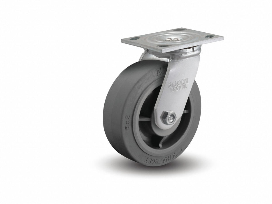 Plate Caster Swivel Rubber 5 5/8 H