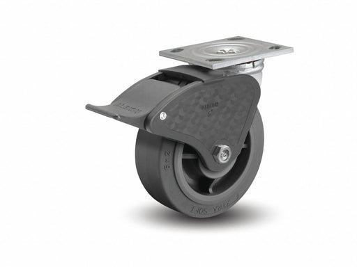 Plate Caster Swivel Rubber 6 1/2 H