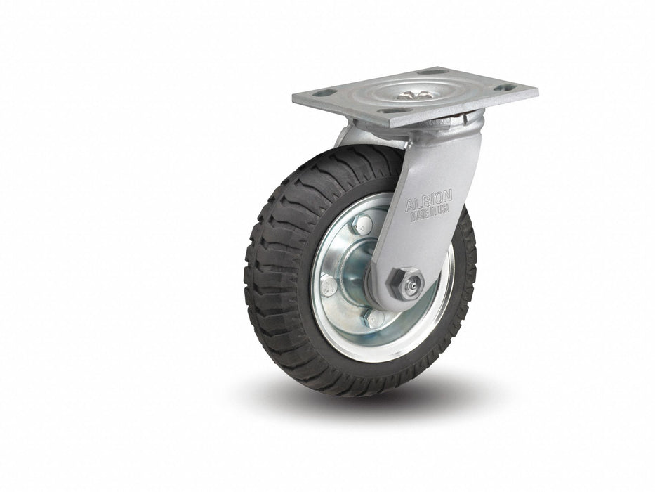 Plate Caster Swivel Rubber 7 1/4 H