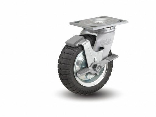 Plate Caster Swivel Rubber 9 1/2 H