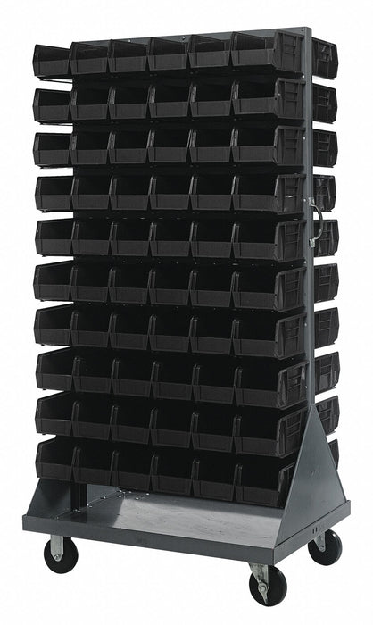 Mobile Louvered Floor Rack Steel 120Bins