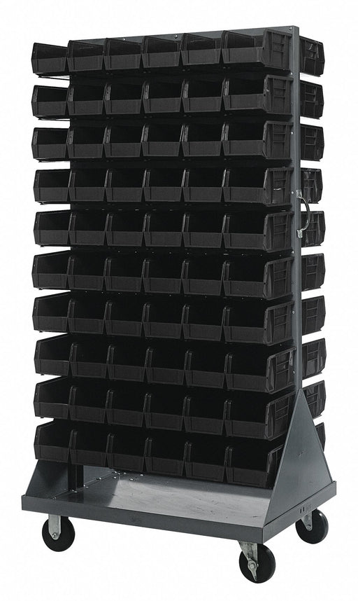 Mobile Louvered Floor Rack Steel 120Bins