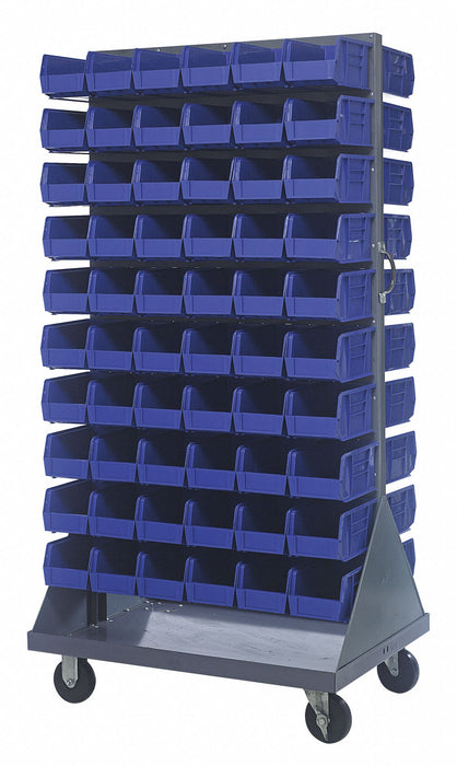 Mobile Louvered Floor Rack Steel 120Bins