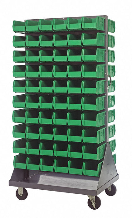 Mobile Louvered Floor Rack Steel 120Bins