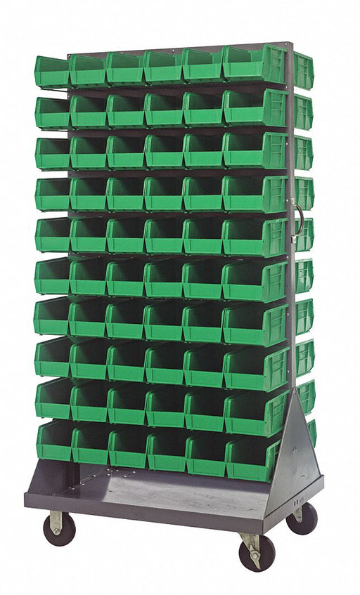 Mobile Louvered Floor Rack Steel 120Bins