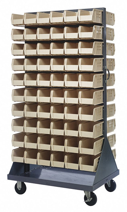 Mobile Louvered Floor Rack Steel 120Bins