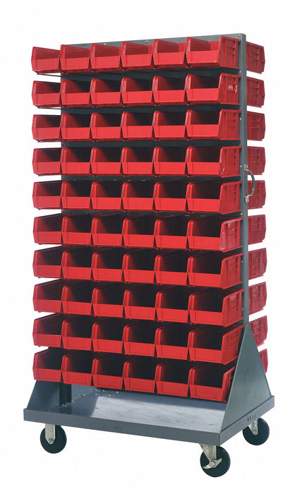 Mobile Louvered Floor Rack Steel 120Bins