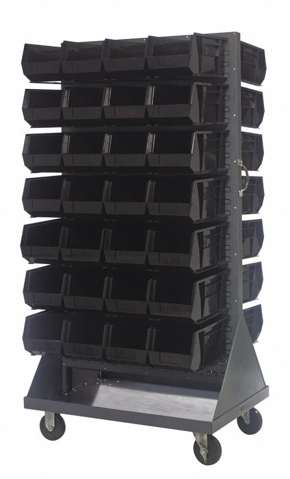 Mobile Louvered Floor Rack Steel 56 Bins