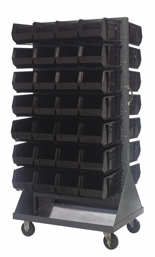 Mobile Louvered Floor Rack Steel 56 Bins