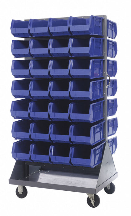 Mobile Louvered Floor Rack Steel 56 Bins