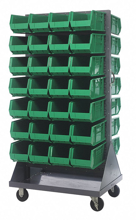Mobile Louvered Floor Rack Steel 56 Bins