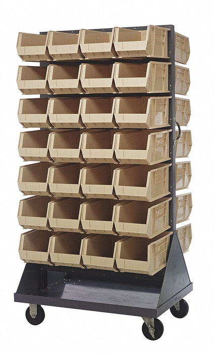 Mobile Louvered Floor Rack Steel 56 Bins