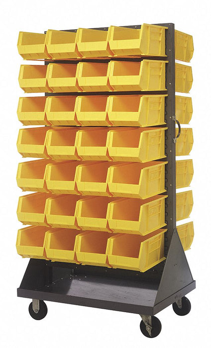 Mobile Louvered Floor Rack Steel 56 Bins