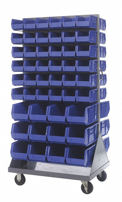 Mobile Louvered Floor Rack Steel 96 Bins