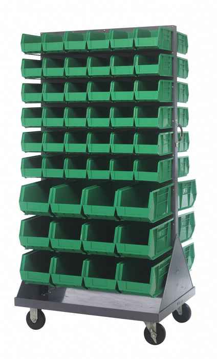 Mobile Louvered Floor Rack Steel 96 Bins