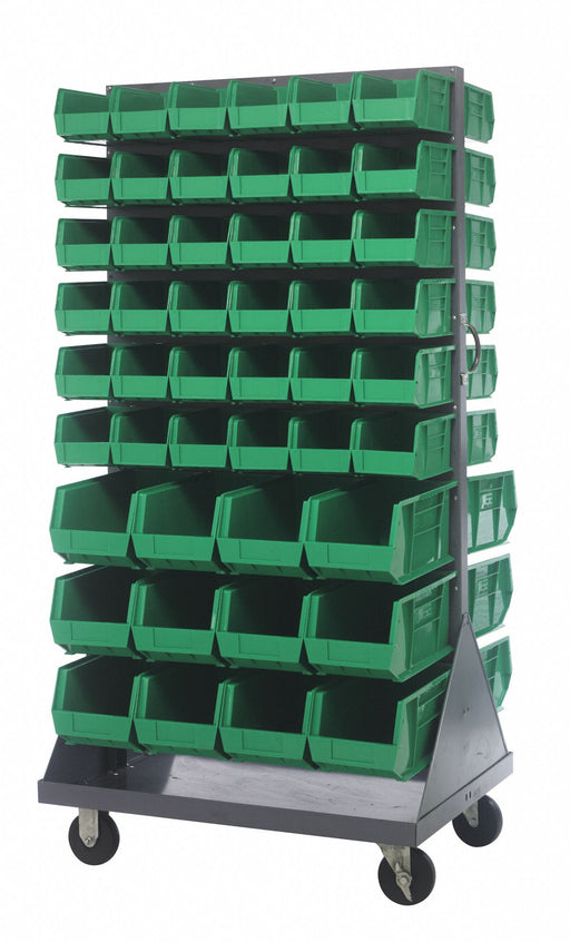 Mobile Louvered Floor Rack Steel 96 Bins