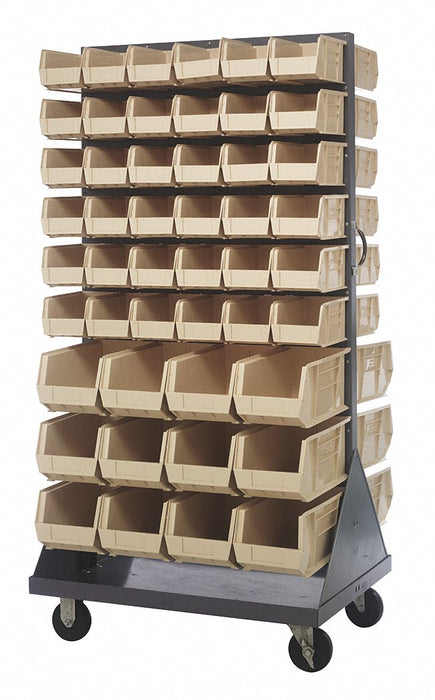 Mobile Louvered Floor Rack Steel 96 Bins