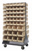 Mobile Louvered Floor Rack Steel 96 Bins