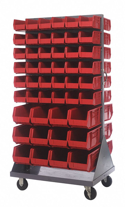 Mobile Louvered Floor Rack Steel 96 Bins