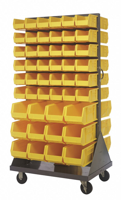 Mobile Louvered Floor Rack Steel 96 Bins