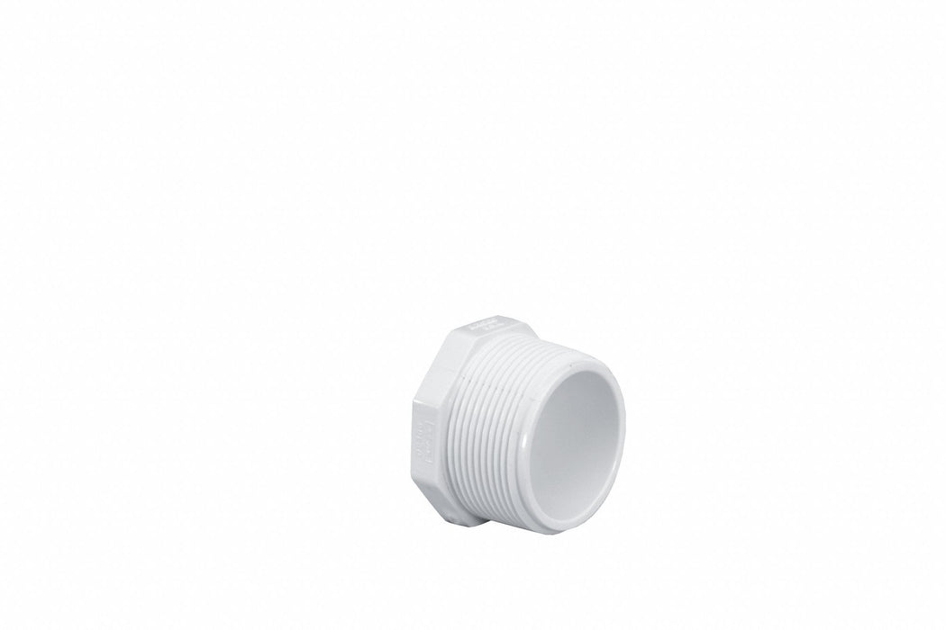 Plug 1 1/2 in Schedule 40 MNPT White