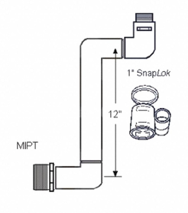 Swing Joint 1 in Schedule 40 White