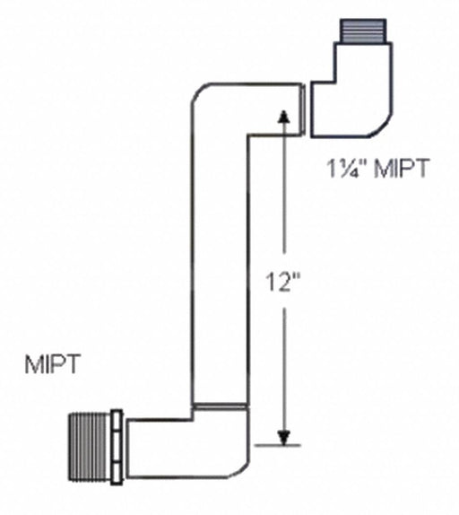 Swing Joint 1 1/4 x 1 1/4 in MNPT SCH 40