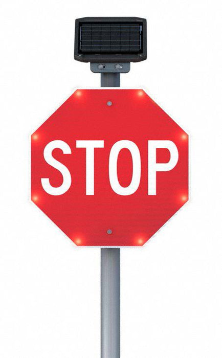 LED Stop Sign Red Solar