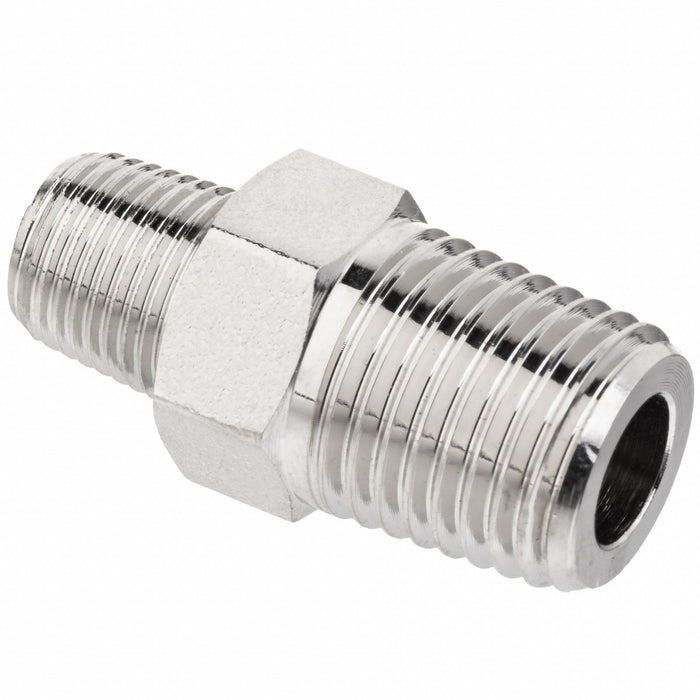 Reducing Hex Nipple Brass 1/2 x 1/4 in