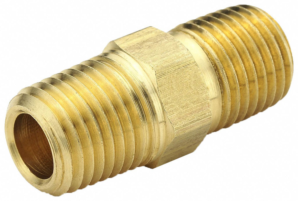 Hex Nipple Brass 3/4 in Pipe Size MNPT