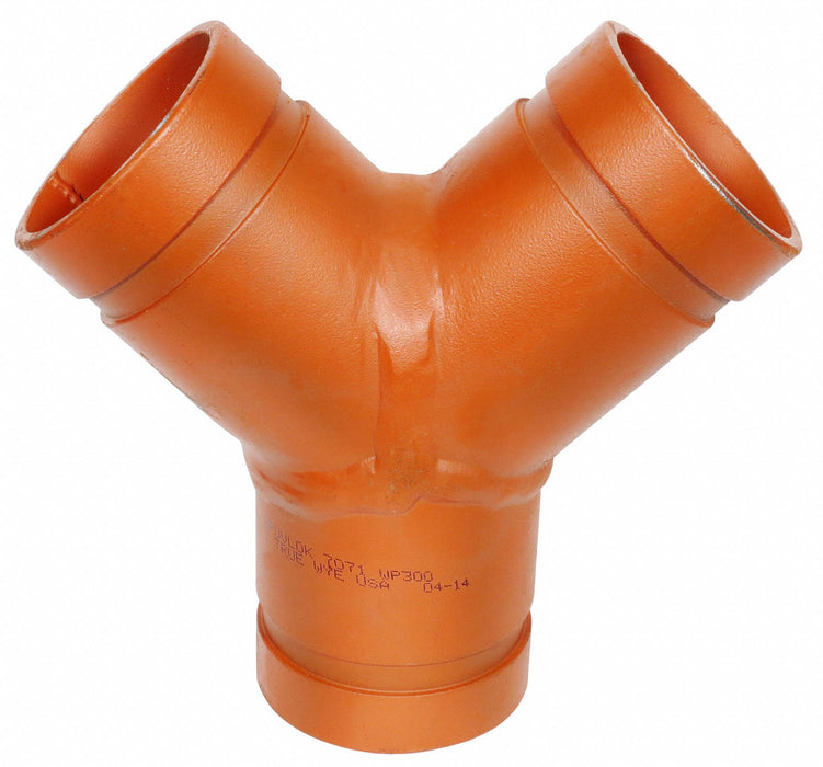 Wye Ductile Iron 5 in Grooved Class 150