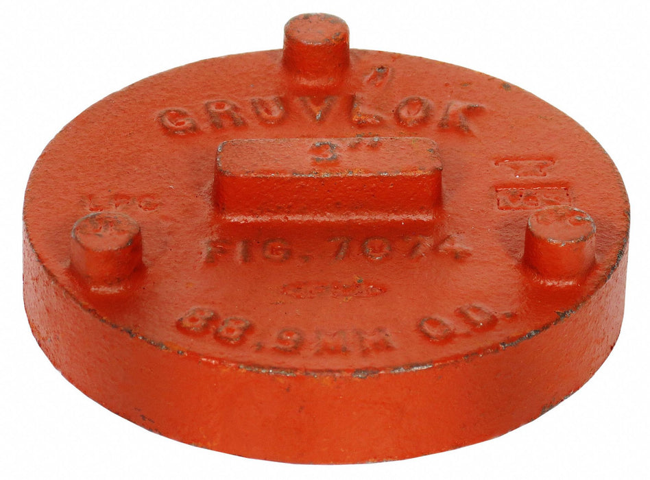 Round Cap Ductile Iron 2 in Orange