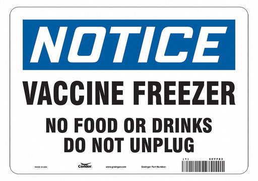 Vaccine Freezer Sign