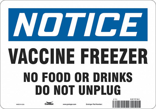 Vaccine Freezer Sign