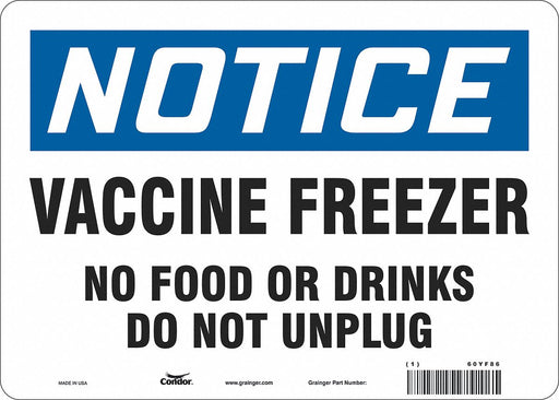 Vaccine Freezer Sign