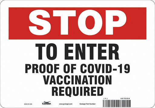 Employee/Visitor Vaccine Proof Sign