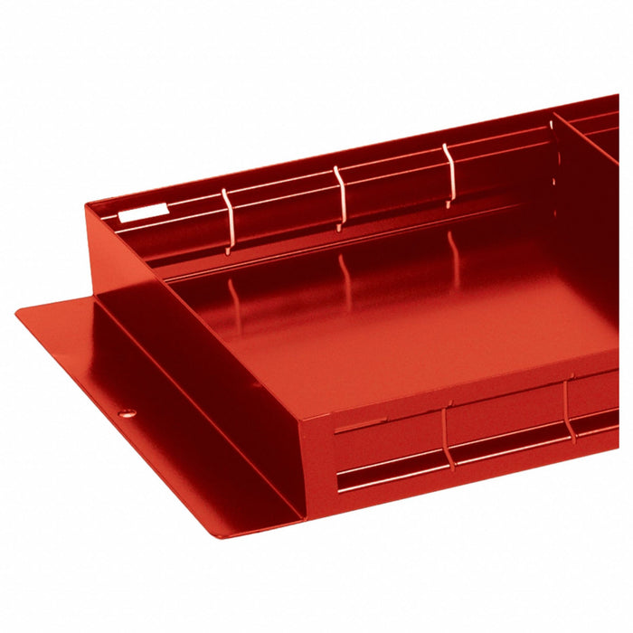 Tote Tray 26-1/2 in L Steel Red