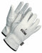 Leather Gloves Shirred Slip-On Cuff M