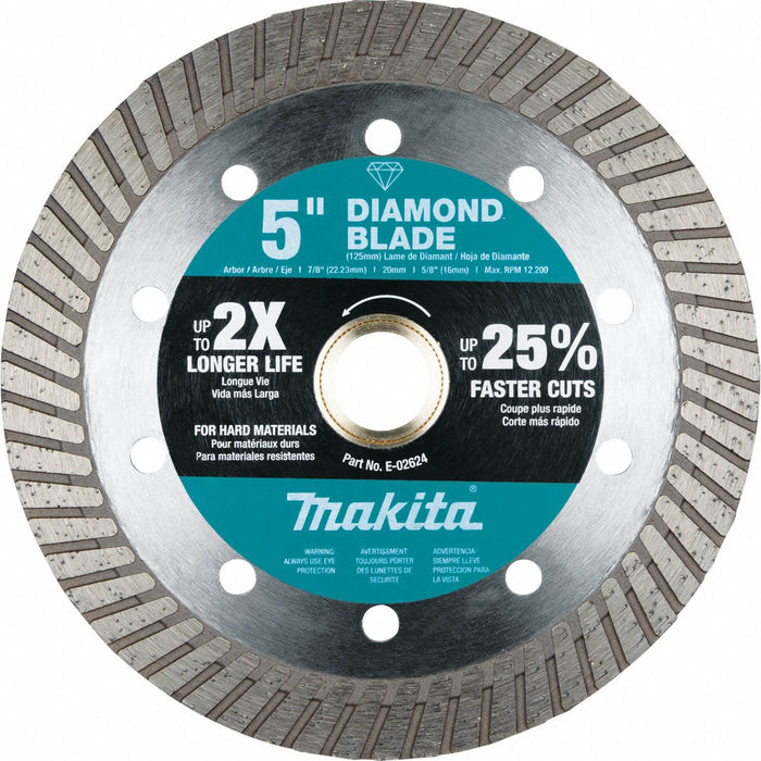 Diamond Blade 5 dia 12200 RPM Max Speed