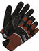 Gloves Black/Brown Shirred Slip-On M