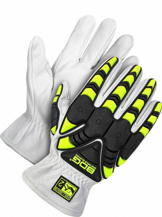 Leather Gloves Black/White/Yellow 3XL
